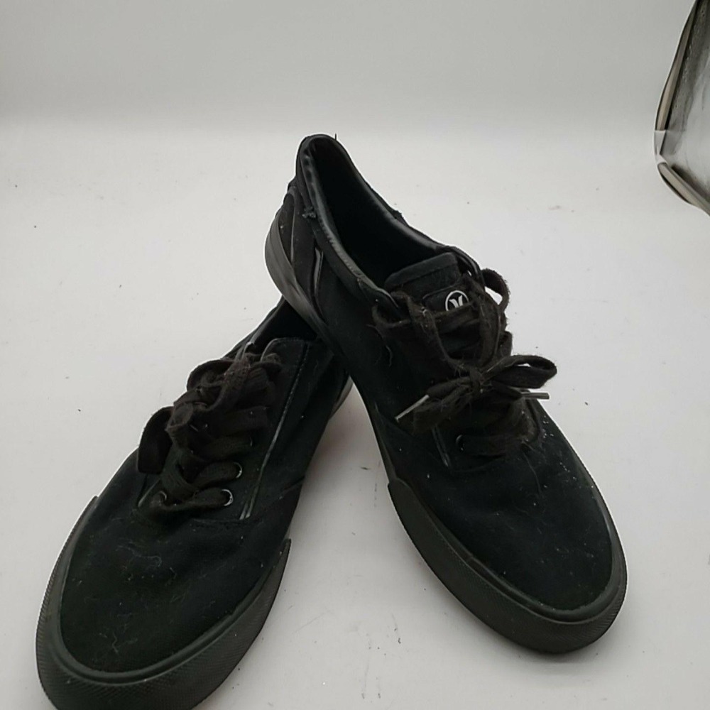 Hurley Shoes Mens Size 10 Black Vario Lace Canvas Low Top Sneakers Casual